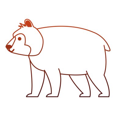 Ayı vahşi hayvan kırmızı çizgiler üzerinde