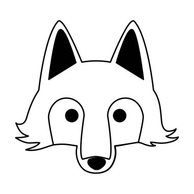 Siyah ve Beyaz kurt baş vahşi hayvan