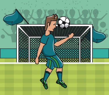 Sahada oynayan futbolcu