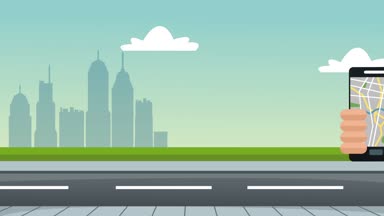 Taksi app Hd animasyon kullanan kadın