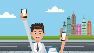 Baba ve çocuk Gps uygulama Hd animasyon kullanma