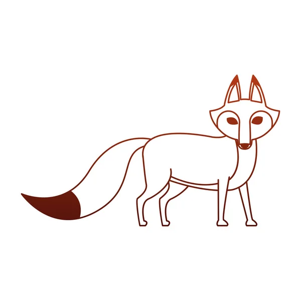 Renard animal sauvage sur les lignes rouges — Image vectorielle