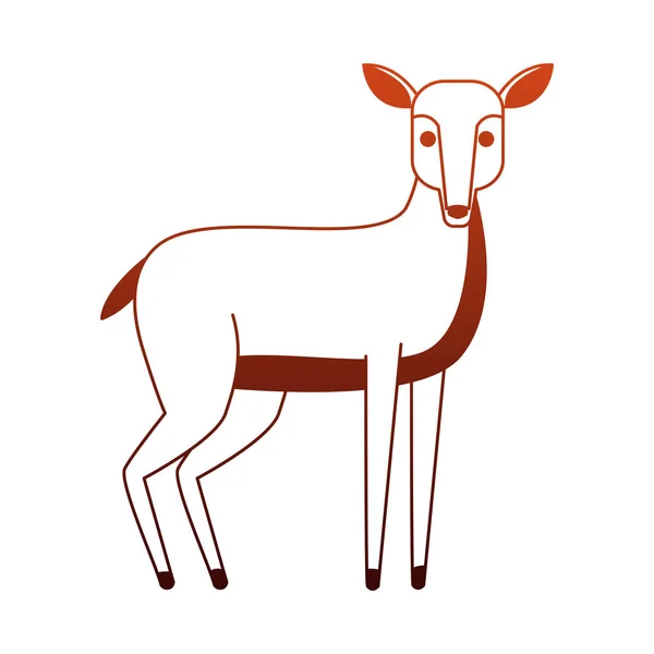 赤い線の鹿野生動物 — ストックベクタ
