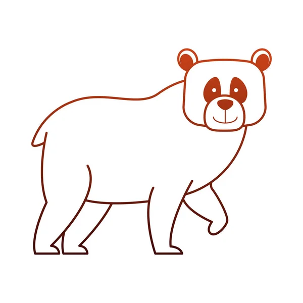 Oso salvaje animal en líneas rojas — Vector de stock