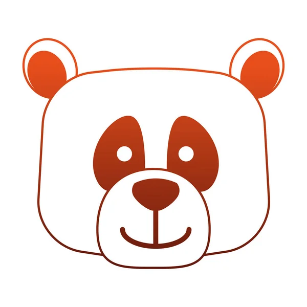 Urso cabeça animal selvagem em linhas vermelhas —  Vetores de Stock