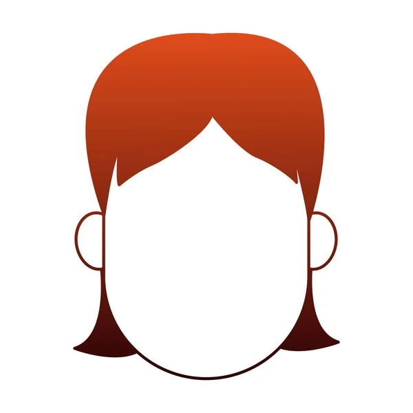 Mujer caricatura sin rostro en líneas rojas — Vector de stock