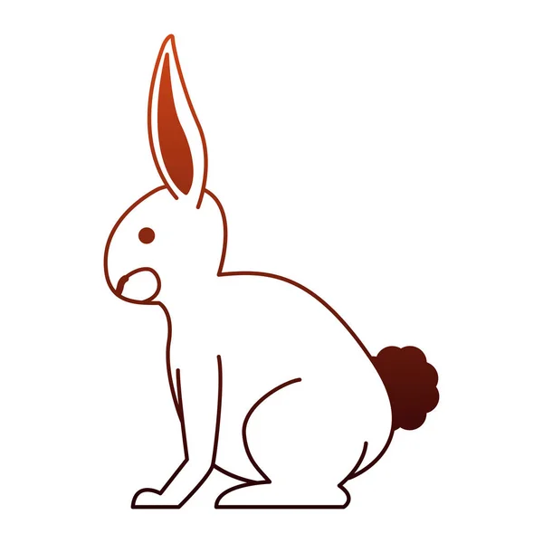 赤い線でウサギの野生動物 — ストックベクタ