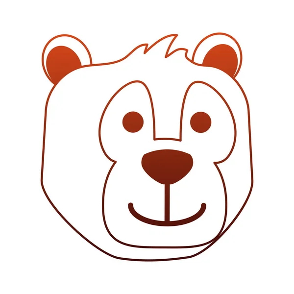 Niedźwiedzia głowa zwierza na czerwone linie — Wektor stockowy