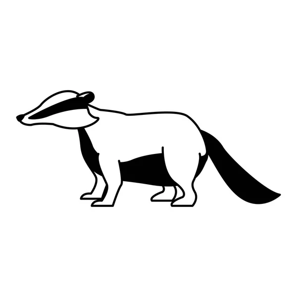 Anteater wild animal on black and white — Stock Vector
