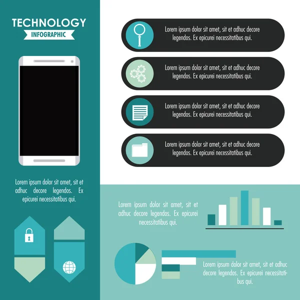 Concetto infografico di tecnologia — Vettoriale Stock