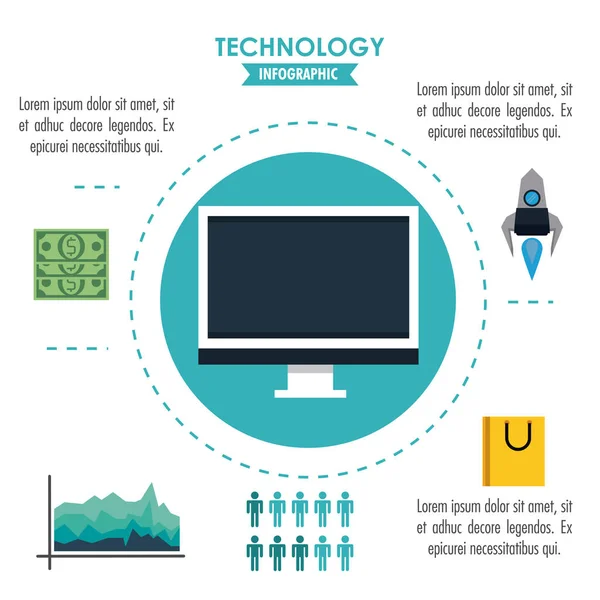 Tehnology infografisches Konzept — Stockvektor