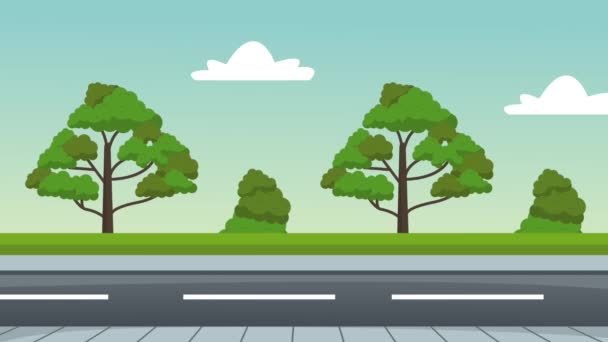 Autoroute dans la nature animation HD — Video