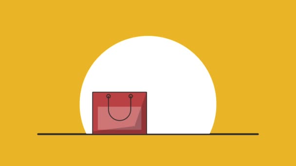 Shopping bags concept HD animation — Stock Video
