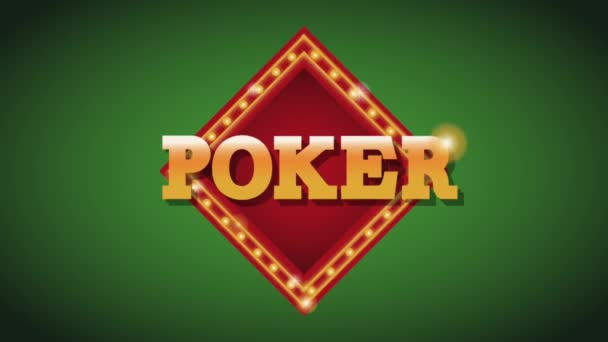 Poker Casino Spielkonzept hd Animation — Stockvideo