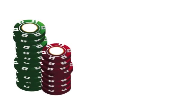 Фишки казино и HD анимация игры в покер — стоковое видео