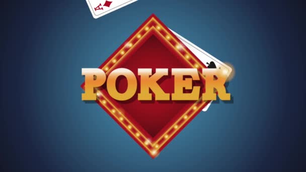 扑克赌场游戏概念高清动画 — 图库视频影像