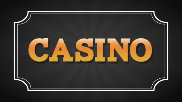 Casino sign over black background HD animation — Stock Video