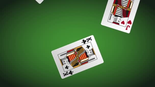 Cartes de casino tombant vers le bas animation HD — Video