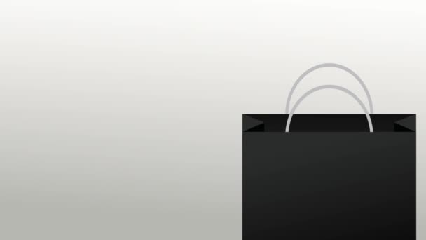 Siyah Cuma alışveriş çantası Hd animasyon — Stok video