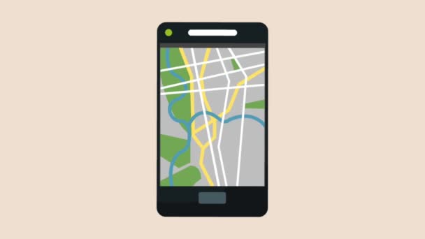 GPS-app från smartphone Hd animation — Stockvideo