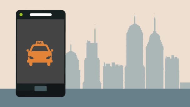Taxi application de service de smartphone animation HD 