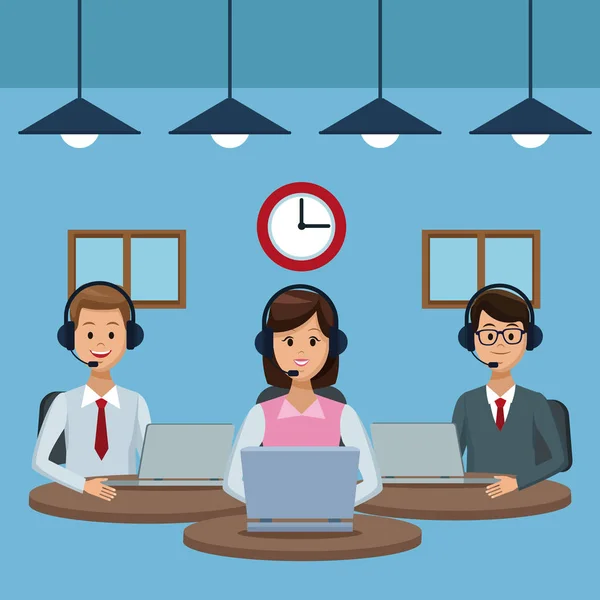Atendimento ao cliente call center — Vetor de Stock