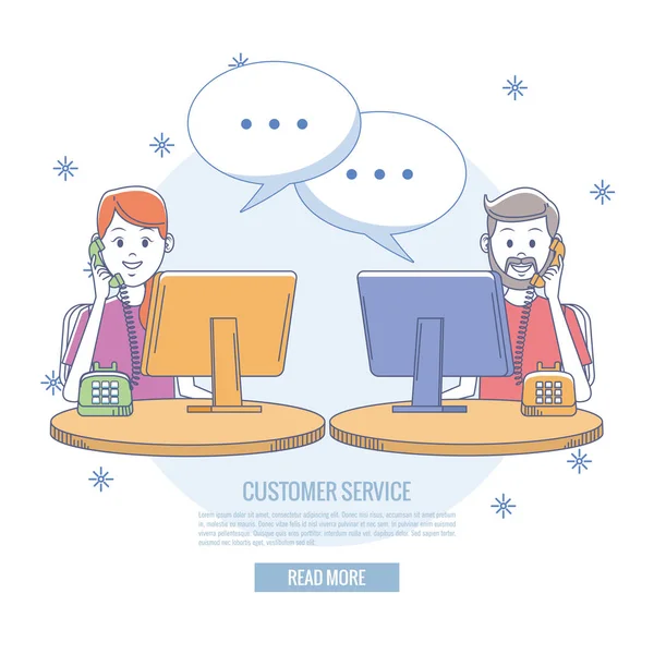 Customer service banner — Stock Vector