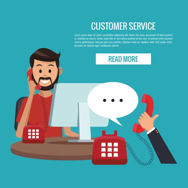 Bannière de service client — Image vectorielle