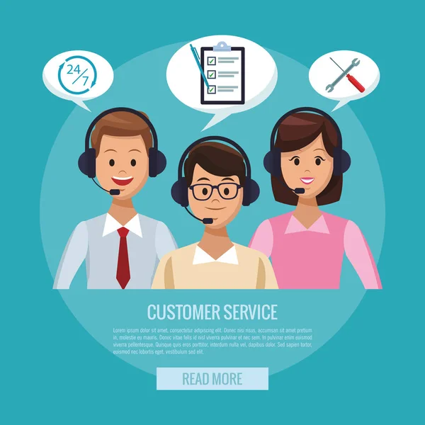 Bannière de service client — Image vectorielle