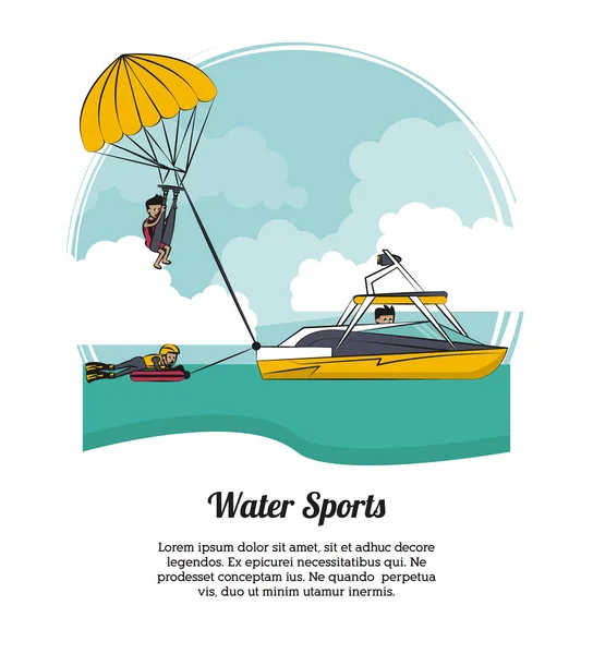 Water sports banner — Stock Vector