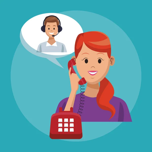 Call center line service Stock Vector Image by ©jemastock 195357598