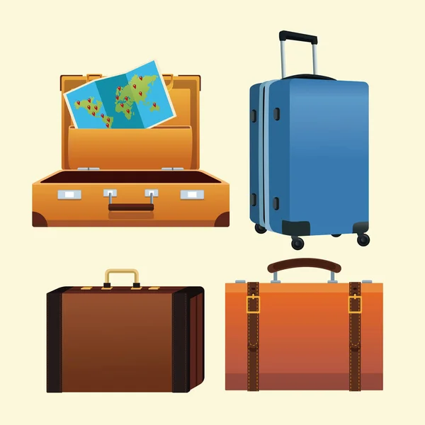 Sada cestovní zavazadla — Stockový vektor