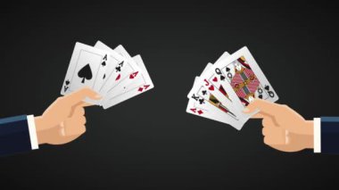 Casino kartları Hd animasyon ile el