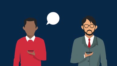 Akıllı telefonlar Hd animasyon ile konuşurken Mens