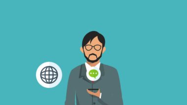 İşadamı Smartphone Hd animasyon kullanma