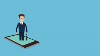 Smartphone Hd animasyon Hd animasyon kullanarak iş adamları