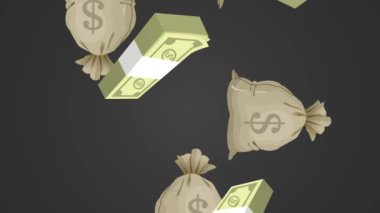 Hd animasyon düşen para çantası