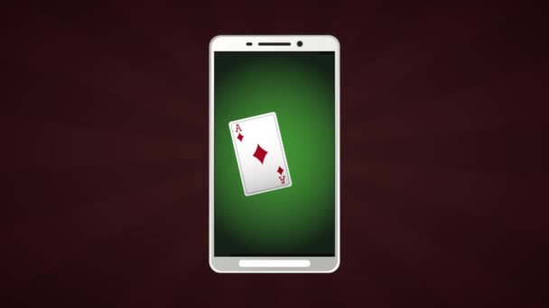 Πόκερ online παιχνίδι κινούμενα σχέδια Hd — Αρχείο Βίντεο