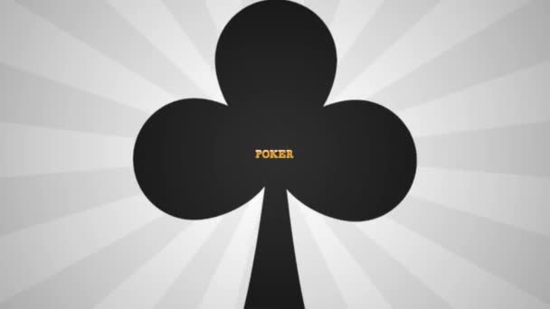 Эмблема игры в покер HD анимация — стоковое видео