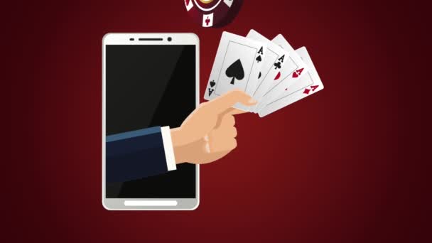 Poker online spel Hd-animering — Stockvideo