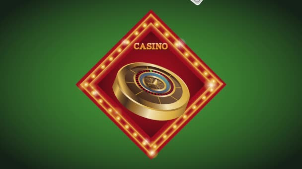 Casino emblen animace karet Hd, volný čas — Stock video