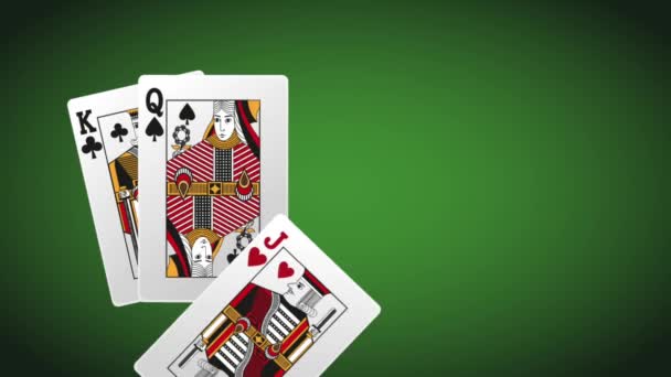 Carte da casinò con chip animazione HD — Video Stock