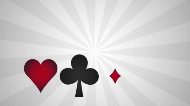 Símbolos de cartões emblema de animação HD — Vídeo de Stock