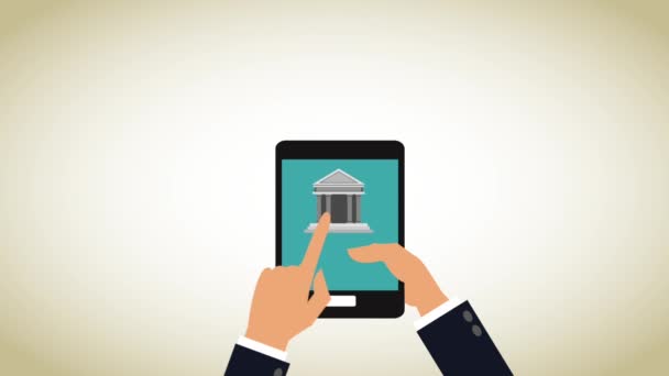 Aplicación bancaria en línea HD animación — Vídeo de stock