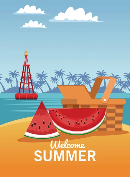 Welcome summer card — Stock Vector