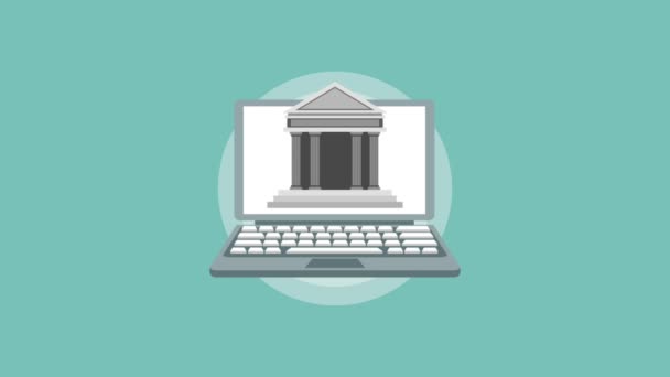 Online bankovní aplikace Hd animaci — Stock video