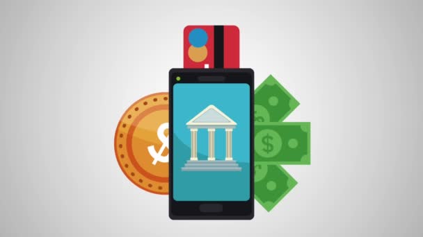 Paiement en ligne depuis smartphone Animation HD — Video