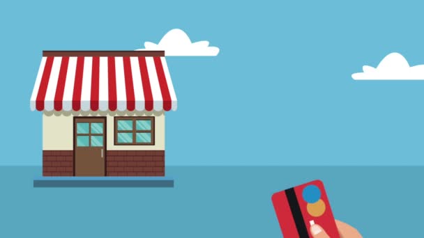 购物与信用卡高清动画 — 图库视频影像