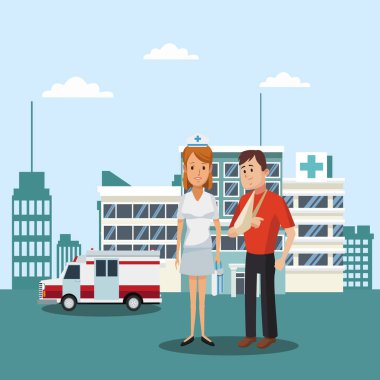 Hemşire hastane dışında olan hasta