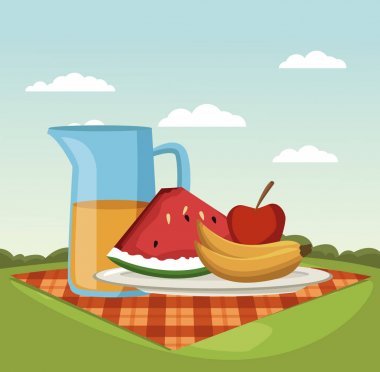 Piknik park karikatürler